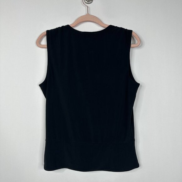 NWT White House Black Market Sleeveless Banded Bottom Surplice Top Medium #WHBM3 - Picture 3 of 9